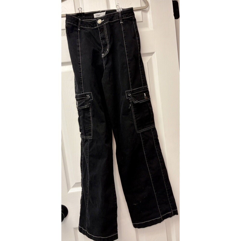 YMI High-Rise Skater Jeans black Wide Leg Cargo   Pant wide leg grungeSize 0/25